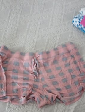 Mayoral Pink and Gray Check Plaid Lounge Shorts